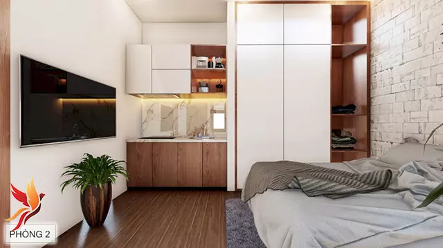 mẫu thiết kế nội thất phòng ngủ căn hộ nhà cô Na2