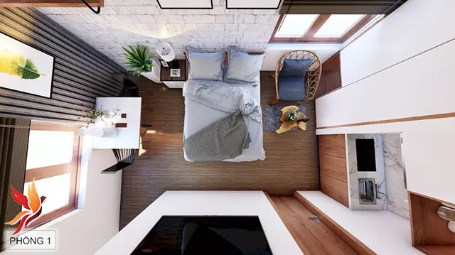 mẫu thiết kế nội thất phòng ngủ căn hộ nhà cô Na5