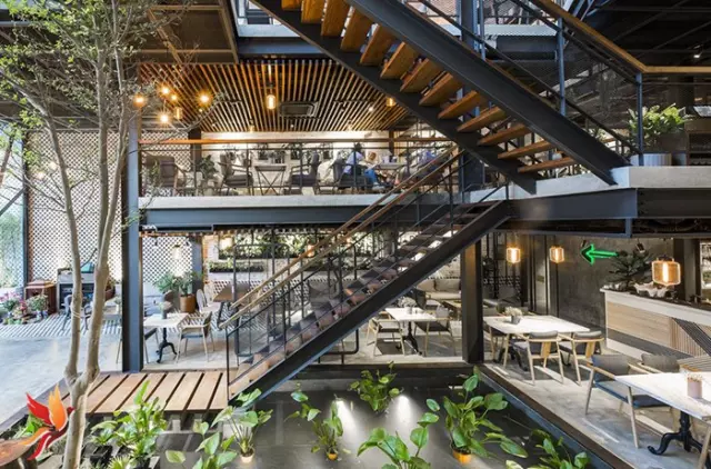 thiết kế nội thất quán cafe không gian xanh3