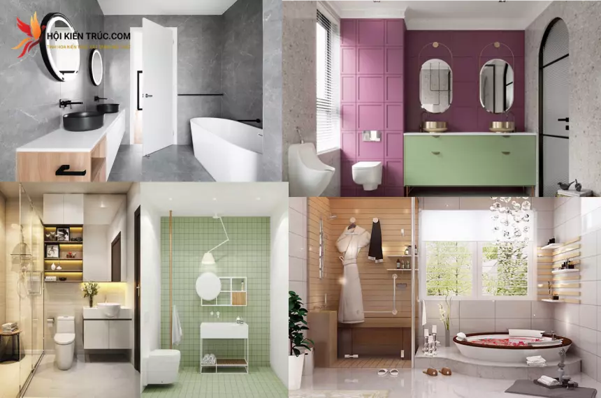 lựa chọn màu sắc nội thất phòng tắm phù hợp